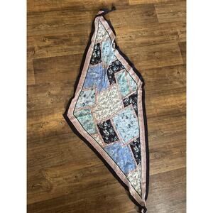 J. Jill ~ NEW Beautiful Navy Blue Patchwork Floral Print Triangle Scarf NWT